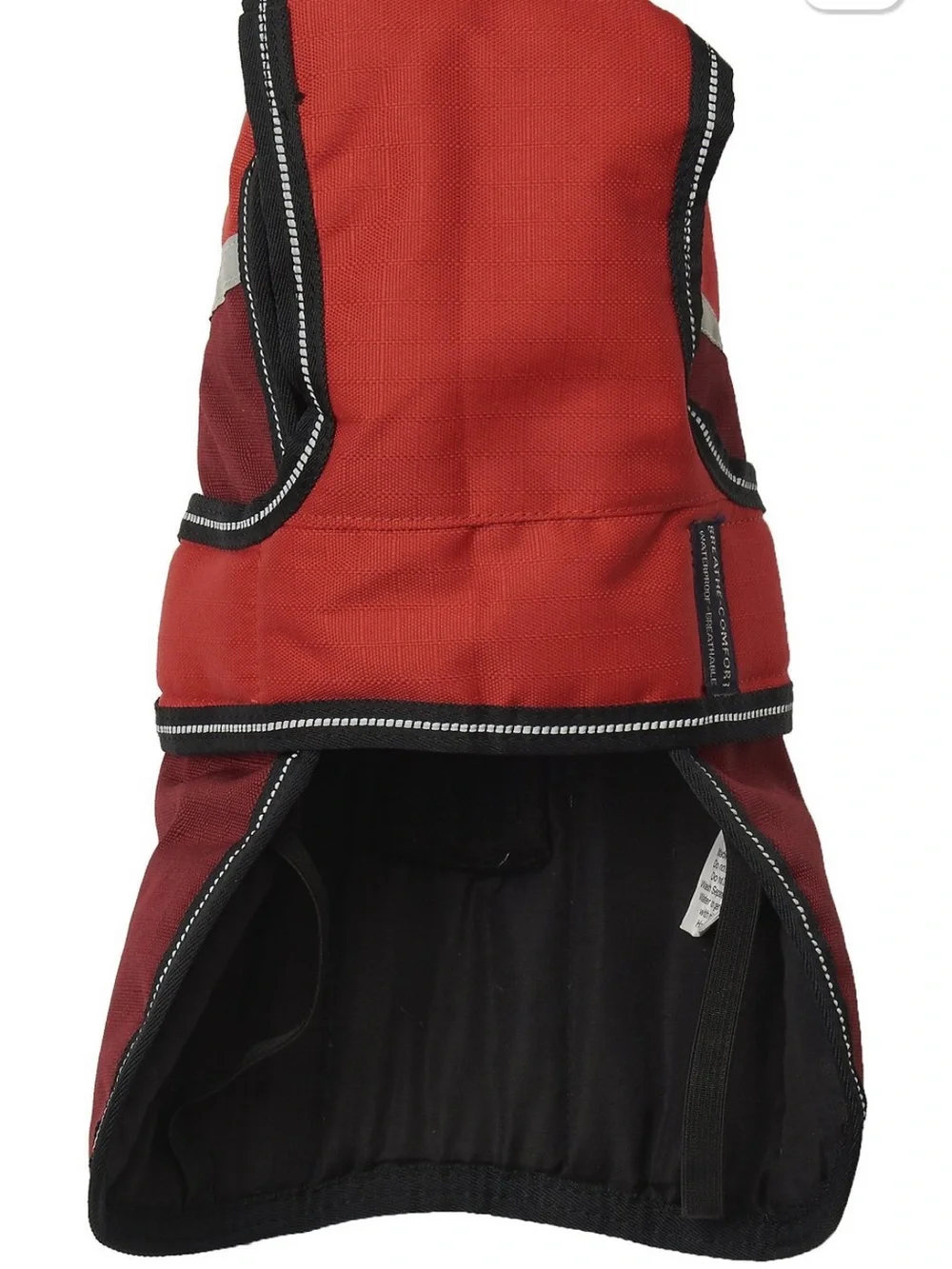 Red Two-Tone Reflective Dog Coat with Hood